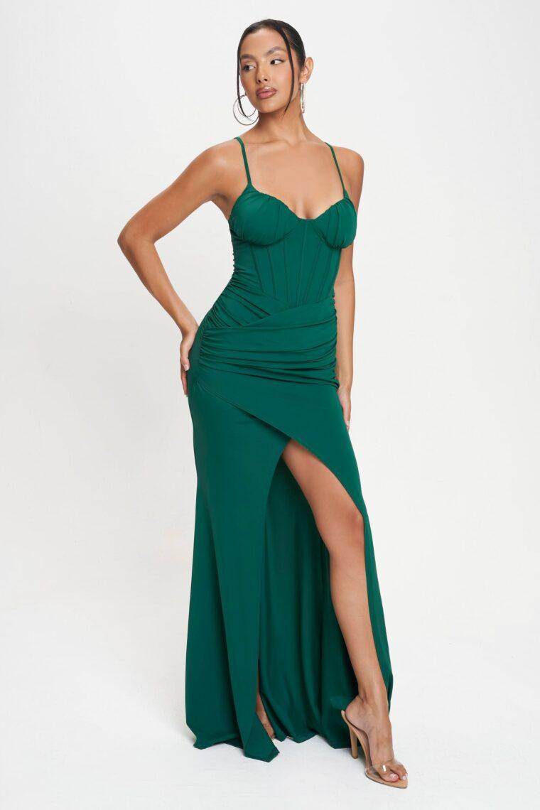 Sheath-Column Sweep-Brush Train Nylon Spandex Dress CS0674 - COCOMELODY